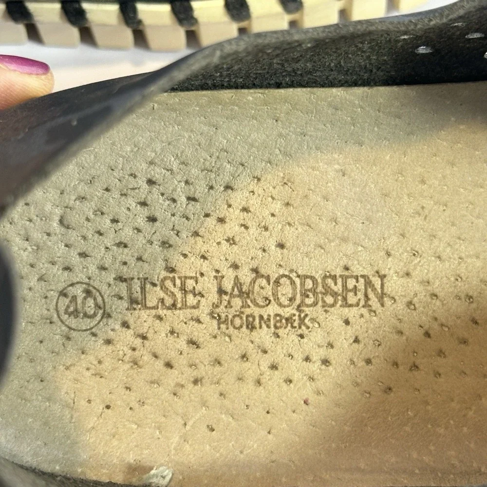 Ilse Jacobsen Tulip Slip On Shoes Women EU 40 US 9 Black Perforated Comfort